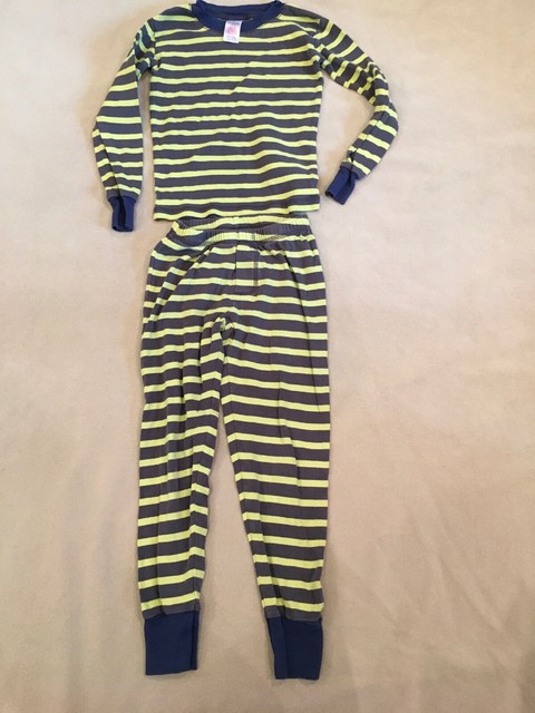 Mini Boden Pajamas 7 Years Boys Grey Yellow Striped | eBay