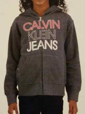 Calvin Klein Jeans Youth Girl's Full Zip Graphic Hoodie Size Medium 10/12 /B5