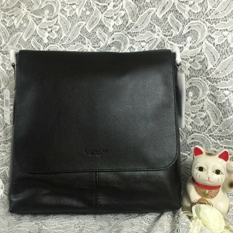 Coach Charles Messenger Leather Crossbody Bag F72362 Black Tablet 