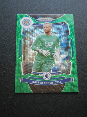 2021-22 Panini Prizm EPL Green Wave #16 Kasper Schmeichel Leicester City