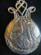 Sarda,Bali Artisan Handcrafted Sterling, “Loving Swans” Enhancer/Pendant 30 gms!