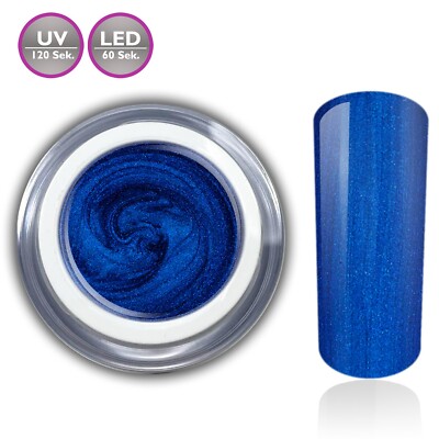 Farbgel Metallic Blau Led/UV-Gel French Nail Art Design Nagel Colorgel Nagelgel