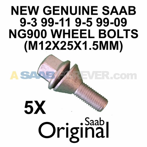 NEW SAAB WHEEL RIM BOLT NG900 94-98 93 9-3 99-11 95 9-5 99-09 92152366 OEM 5x - Picture 1 of 3