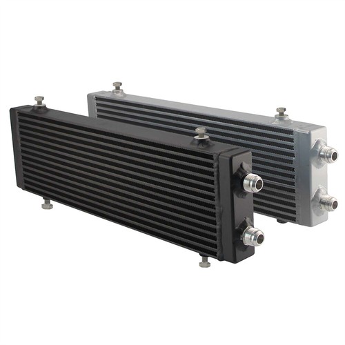 Universal Dual Pass Bar & Plate Oil Cooler 18.5"x5.5"x1.58" Core Large -Black - Picture 8 of 10