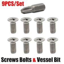 8PCS Brake Disc Rotor Retaining Screws + Free Vessel JIS Bit Set For Hyundai Kia