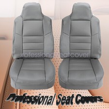 Both Lower Top Leather Seat Covers For Ford F250 F350 Lariat 2004-2007 Gray Us Both Lower Top Leather Seat Covers For Ford F250 F350 Lariat 2004-2007 Gray Us