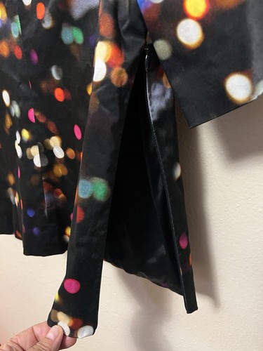 Milly City Lights Black Blouse Top Short Sleeve Shirt Zips Abstract Dot Womens 2 - Picture 6 of 13