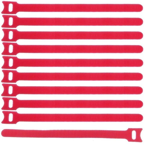 40 Klett-Kabelbinder 200 x 25 mm rot wiederverwendbar Klettband Kabelklettband - Picture 7 of 7