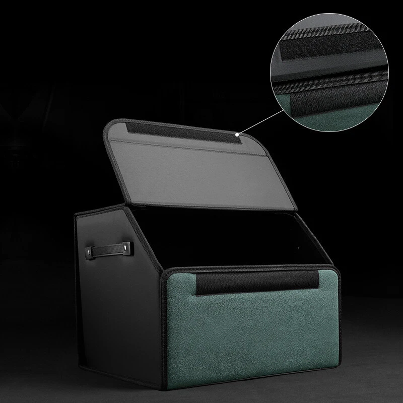 Leather Car Rear Trunk Storage Luggage Box Cargo Organizer For Jaguar Wine Red Foto 3 de 4