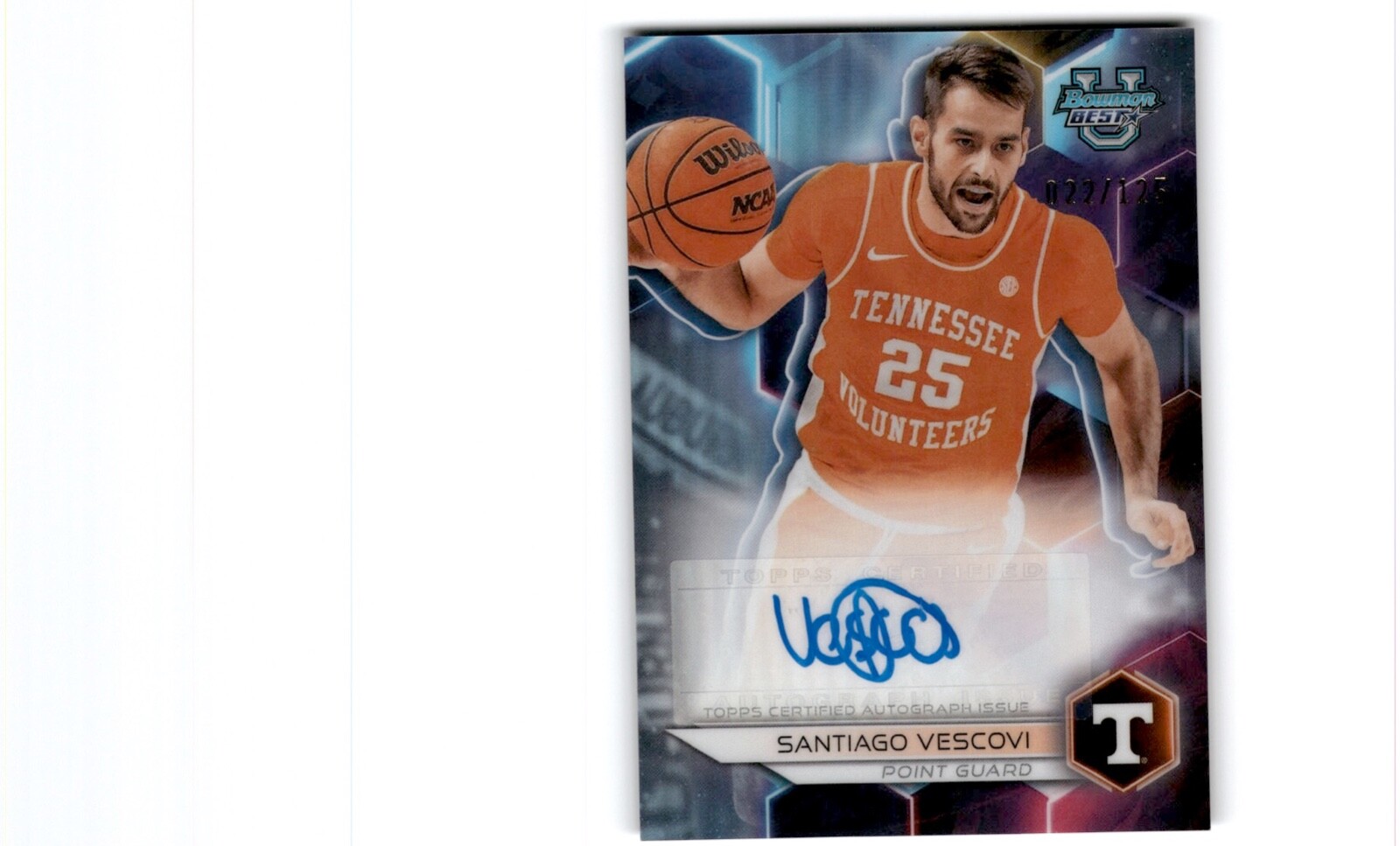 2023-24 Bowman University Best SANTIAGO VESCOVI Refractor AUTO Autograph RC /125