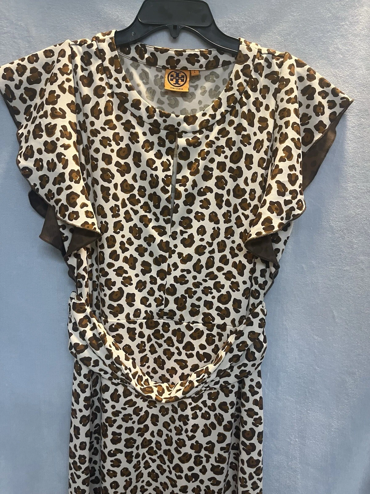 Abito Tory Burch Gladys donna L stampa leopardata manica svasata