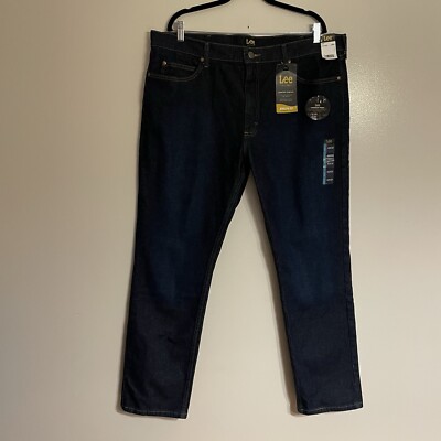 Lee Men's 40 x 32 Simon Dark Wash Blue Athletic Fit Tapered Leg Denim Jeans NWT