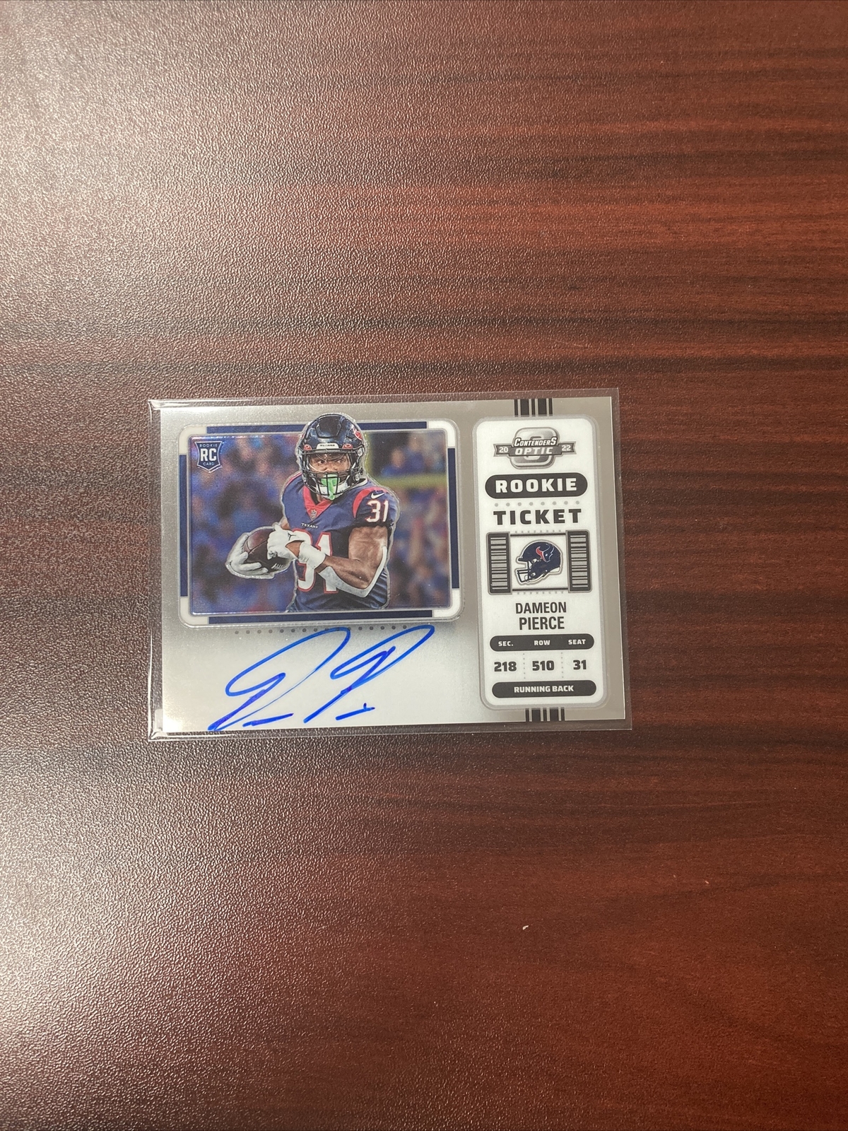 2022 Contenders Optic Dameon Pierce Rookie Ticket Auto RC SP #111