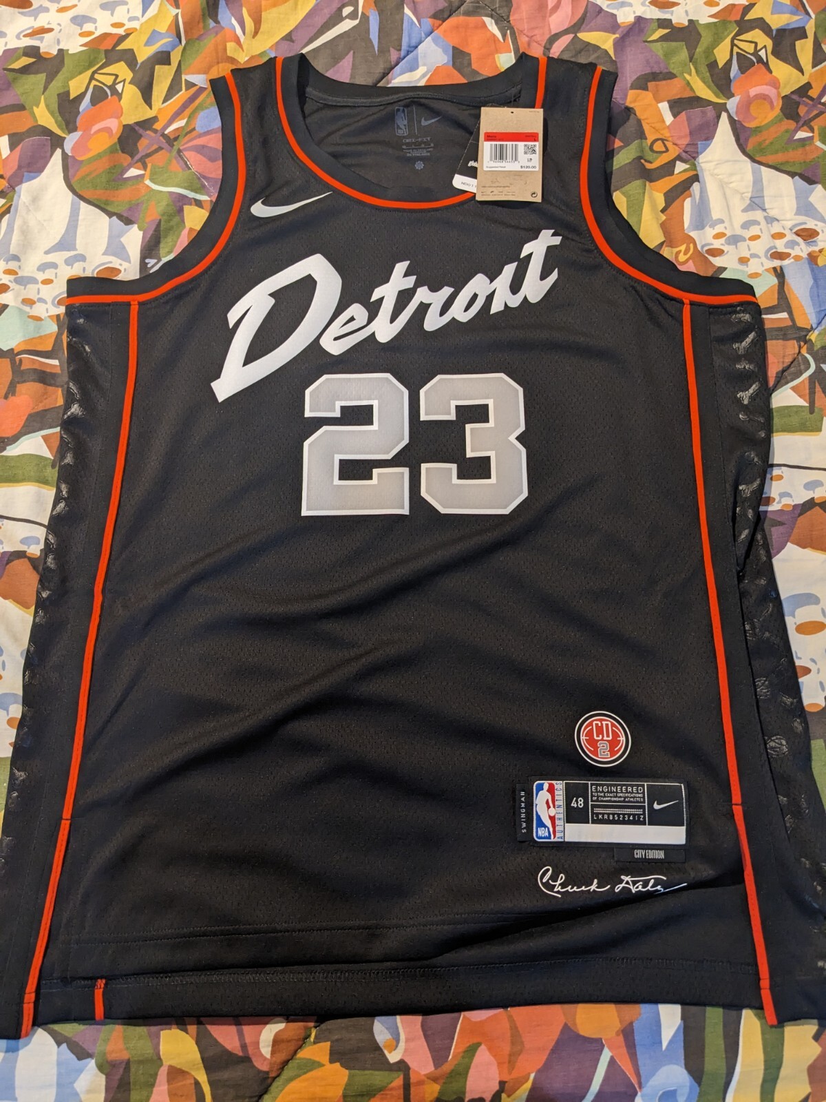 Nike Adult Detroit Pistons Black City Edition Jaden Ivey #23 Jersey Size L