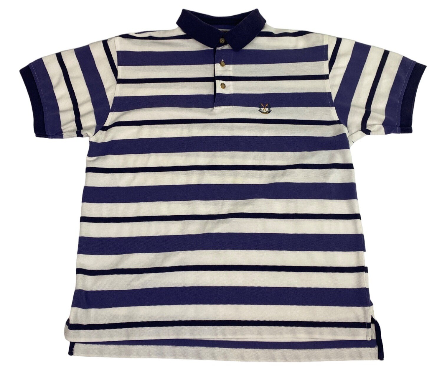 FILA Polo uomo Savile Row L bianca blu nera a righe manica corta colletto