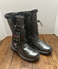 Size 4 Girls Khombu Faux Fur Lined Snow Boots Dark Grey NEW