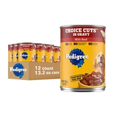 Choice Cuts in Gravy Adult Soft Wet Dog Food with Beef, 13.2 oz. Cans 12 Count