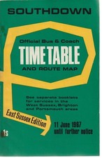 SOUTHDOWN BUS TIMETABLE BOOK EAST SUSSEX JUN 1967 WITH ROUTE MAP
