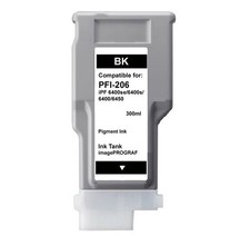 PFI-206 BK Black Ink Tank Fit Canon ImagePrograf 6400s 6400se 6400 6450