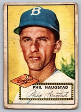 1952 Topps #198 Phil Haugstad red