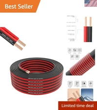 16 Gauge 2 Conductor Flexible Parallel Electrical Wire 10ft Red Black Low Vol...