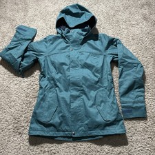 Burton Women  s Dry Ride Full Zip Hooded Jacket SZ L Snow Waterproof Blue