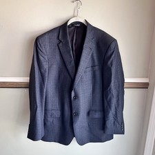 Jos. A. Bank Signature 100 Wool Blue Plaid Tailored Fit Blazer Jacket Men s 44R