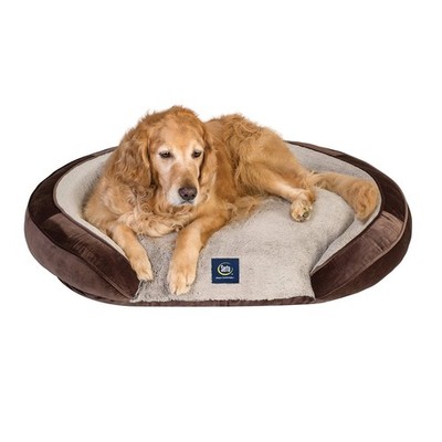 Serta Oval Couch Pet Bed Large Cat & Dog Sofa Style Plush Orthopedic Cushion