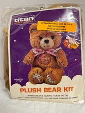 Titan Needlecraft Plush Teddy Bear Craft Kit Complete DIY No. 1421 VTG 1987 New