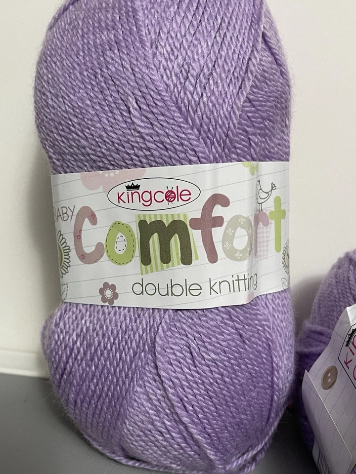 King Cole Baby Comfort DK Yarn: 4 Skeins 100g Ea. Colors: 2 Ea Plum & Smoothie - Image 4 of 4