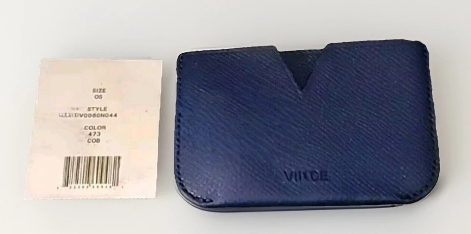 Tarjetero Vince Cuero Azul Hecho en Italia Excelente Estado Foto 4 de 4