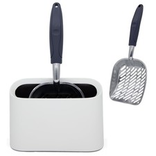 Heavy-Duty Metal Cat Litter Scoop with Holder, Aluminum Cats Litter Scooper C...