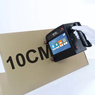 10cm inkjet printer prints barcode, QR code, date, batch number in wooden box