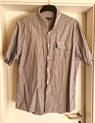 Firetrap Alvin Herrenhemd Gr.XL Kurzarm 100% Baumwolle Grau