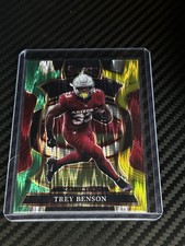 2025 Panini Select Trey Benson Green/Yellow Concourse Level — Arizona Cardinals