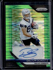 2018 Panini Prizm Dalton Schultz Rookie Auto Neon Green Pulsar RC #RA-DS Cowboys