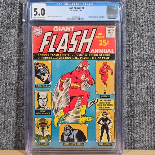 Flash Annual #1 Nice Unrestored Silver Age Giant Vintage DC Comic 1963 CGC 5.0