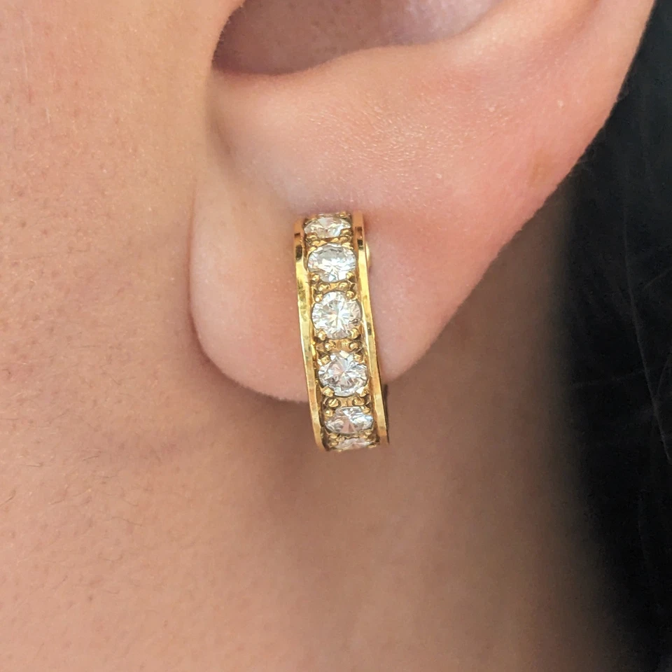 Aretes tipo argolla de diamantes naturales de 1,84 quilates en oro amarillo de 18 k - HM2592S