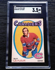 1971 O PEE CHEE OPC GUY LAFLEUR ROOKIE CARD #148 NO CREASES CENTERED SGC 3.5 VG+