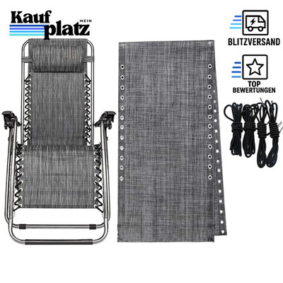 Ersatzbezug für Transat-Liegestuhl Zero Gravity Chair Grau 160x43cm Außen