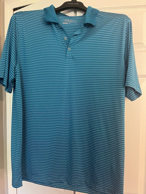 Nike Golf Tour Performance Dri-FIT Men’s XL Blue/White Striped Polo Shirt