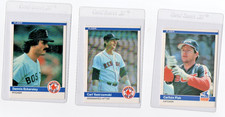 1984 Fleer three (3) card lot - Fisk #58, Eckersley #396 and Yastrzemski #412