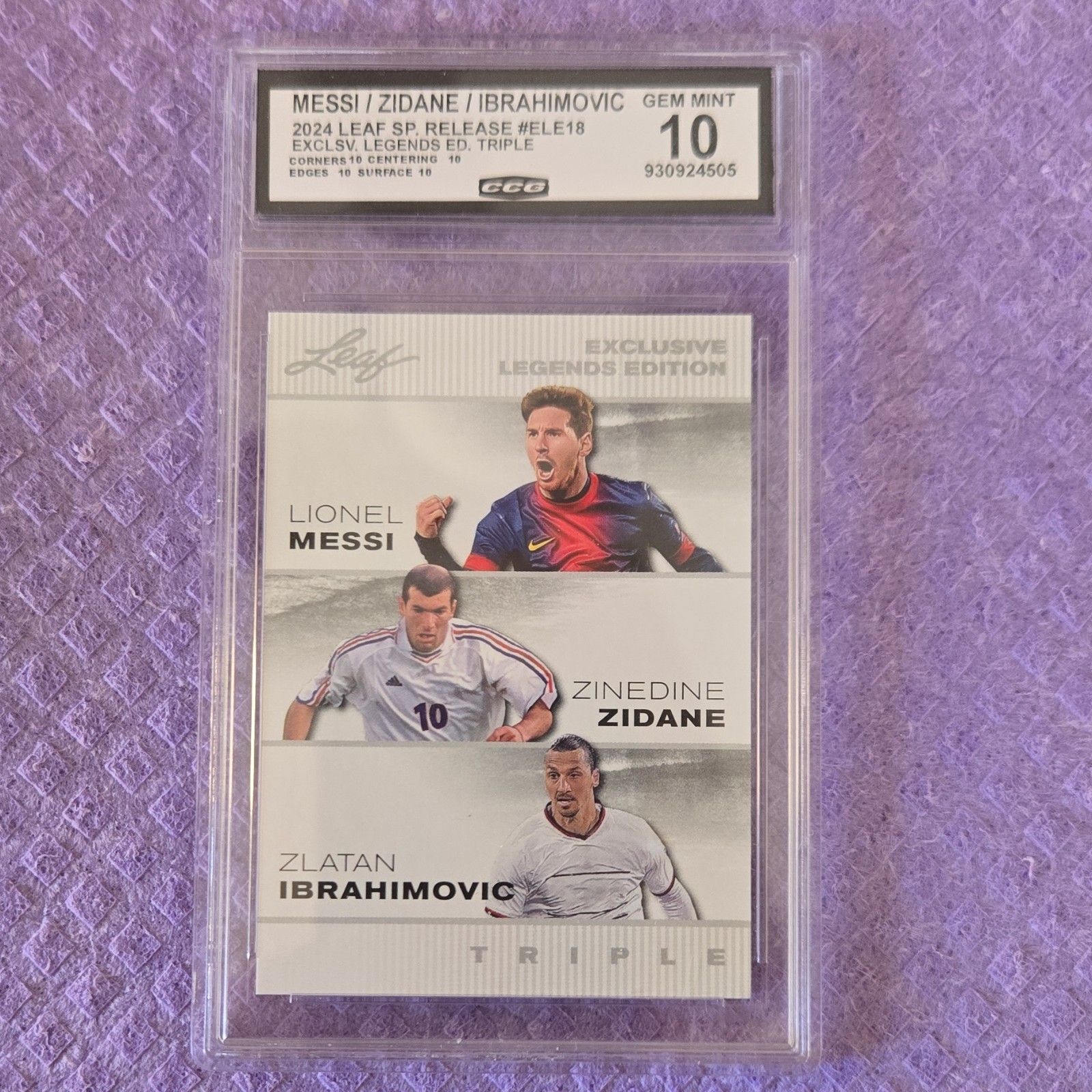 2024 Leaf SP Release Messi Zidane Ibrahimovic Exclusive Legends Triple ELE-18