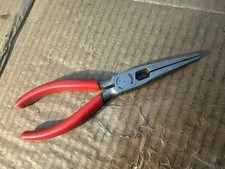 SNAP-ON TOOLS 196ACP RED SOFT GRIP NEEDLE NOSE PLIERS WITH CUTTER USA