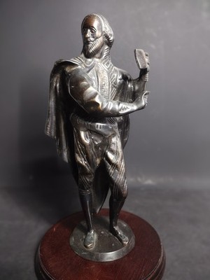Vintage William Shakespeare Bronze Statue Figural Playwright Literary Sculpture