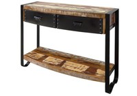 Konsolentisch Altholz Recycelt Konsole Schmal Industrial Design Metall 105X35X80