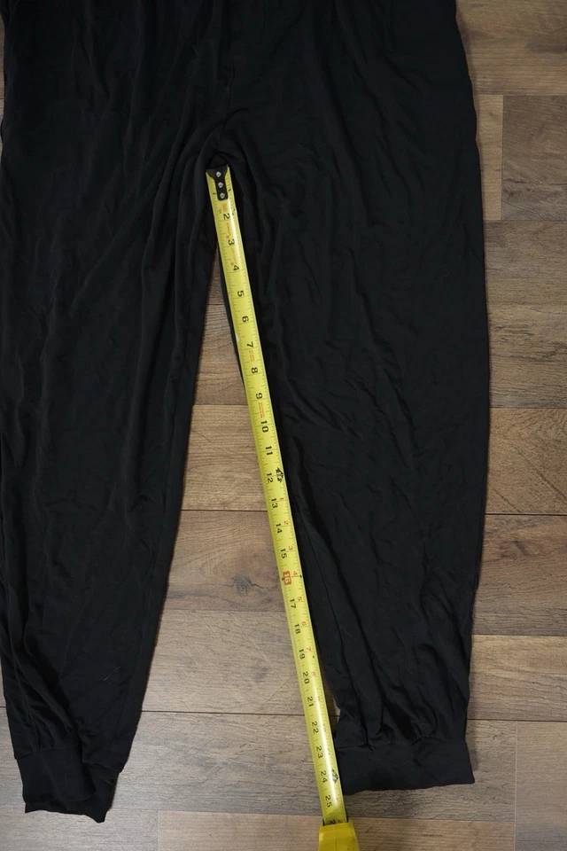 Pantalones Eberjey para mujer M. negros tejidos suaves con cordón cónico Foto 4 de 4