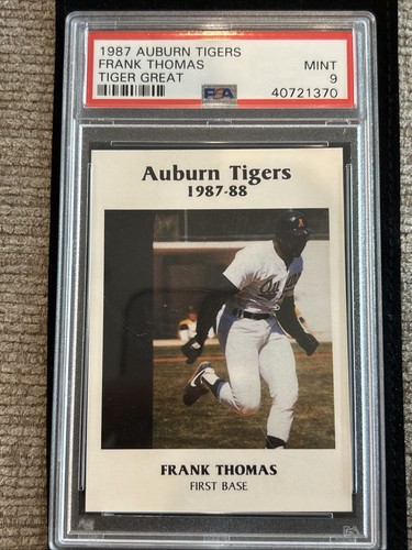Frank Thomas 1987 Auburn Tigers Great PSA 9 Mint Rookie HOF SP RC