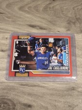 2026 Topps Series 1 Celebration #138 Jac Caglianone Dugout Peeks Red SSP /5 Card