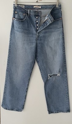 Levi's Premium Ribcage Straight Jeans Destroyed 31X27 BIG E Hochwertig NP119,95 
